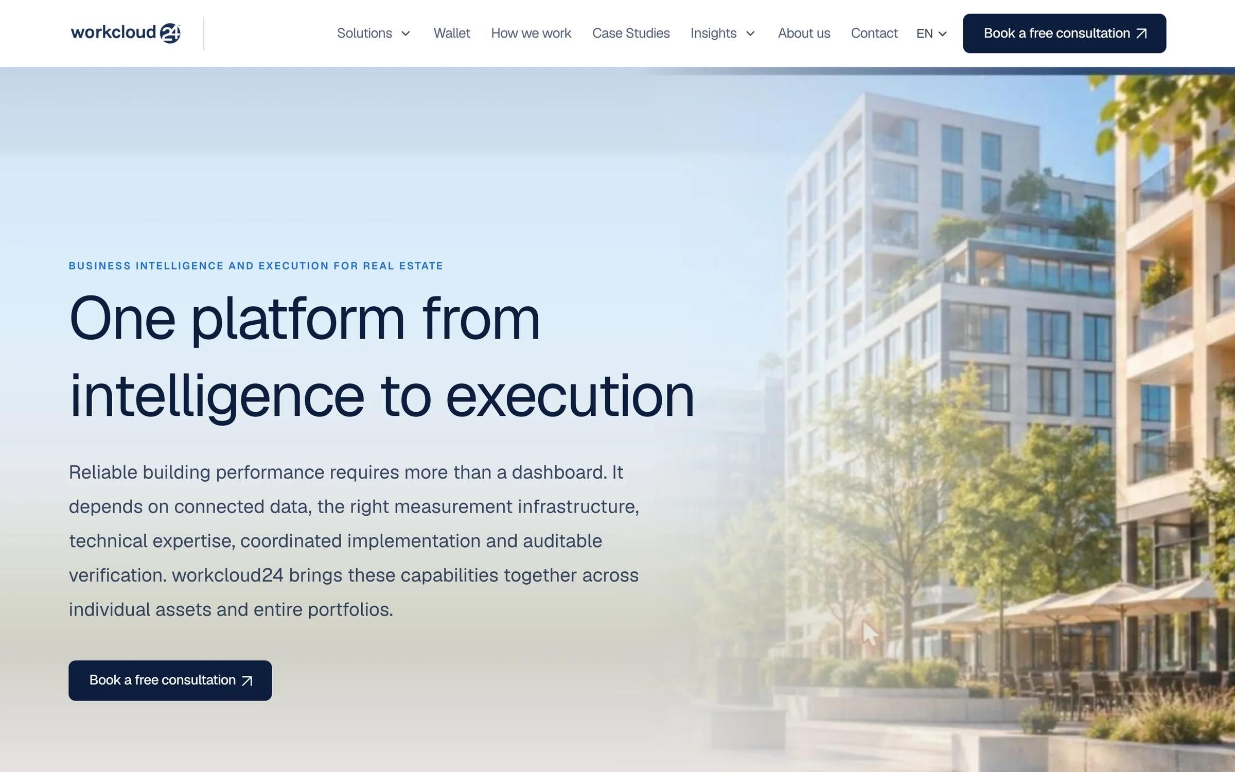 workcloud24 home page hero: One platform from intelligence to execution