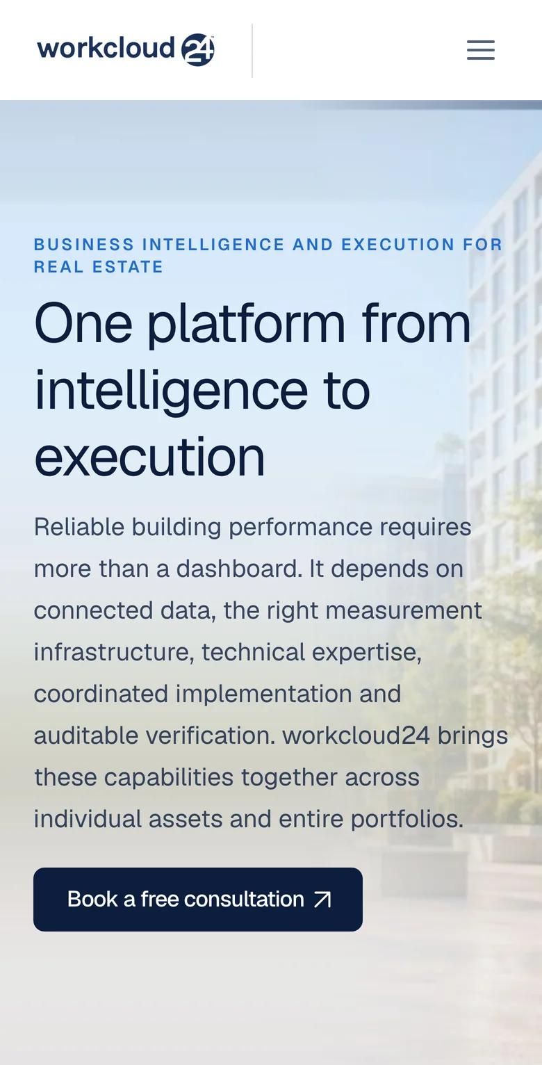 workcloud24 home page hero on a phone