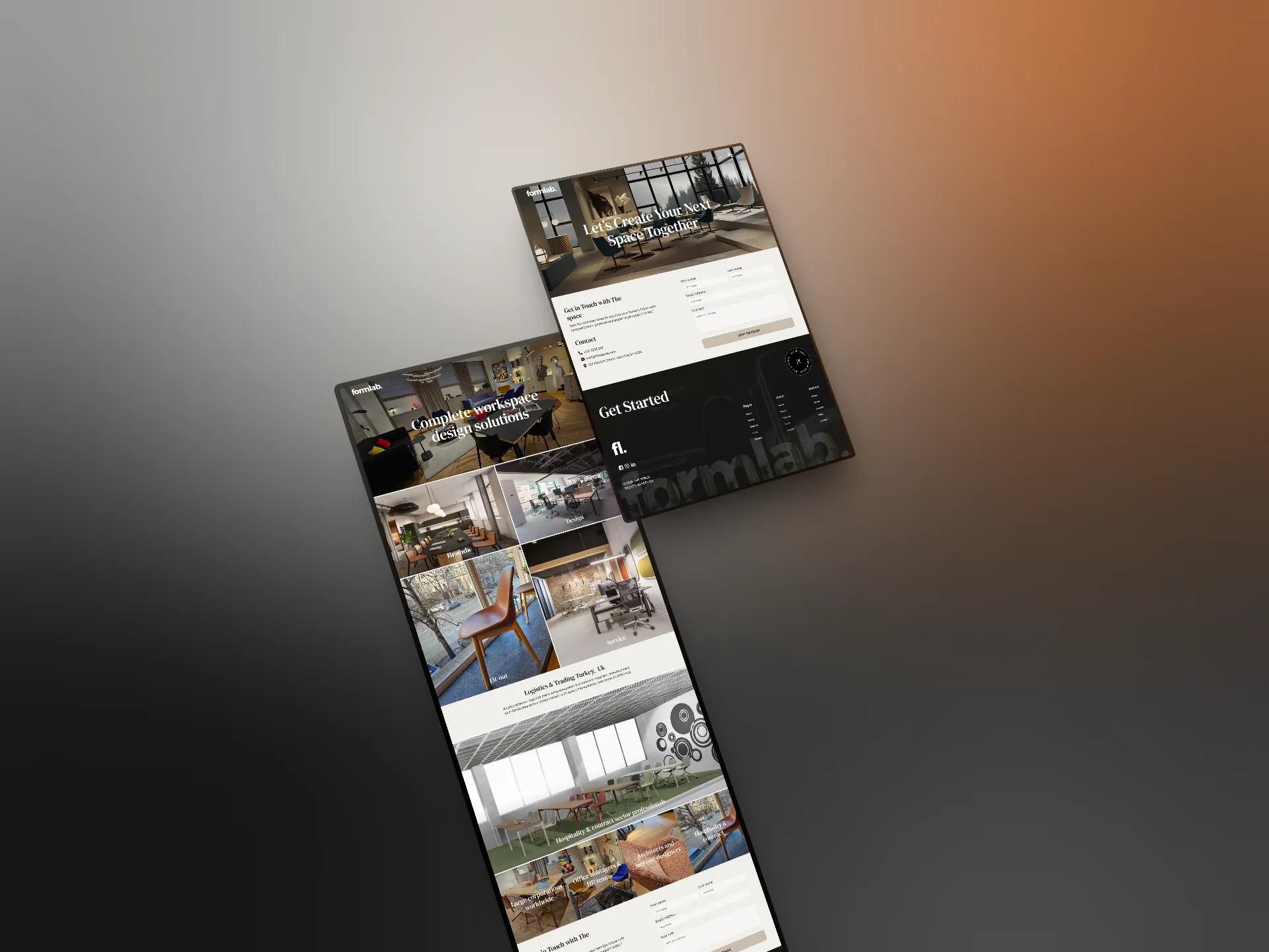 FormLab pages shown on two angled screens