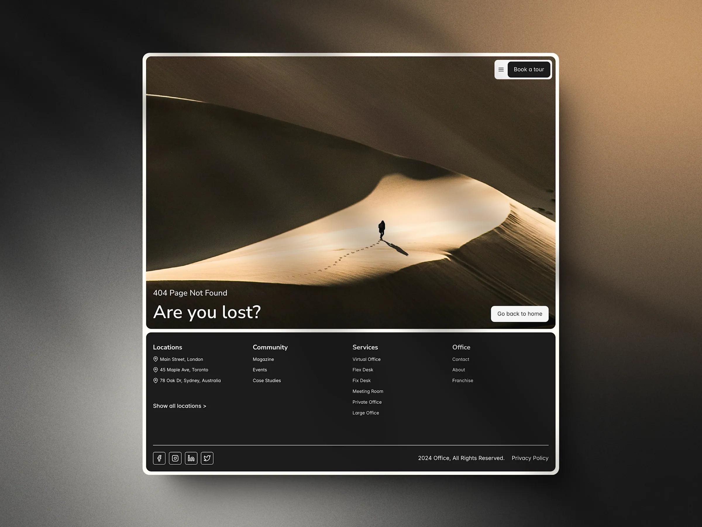 Co-working template 404 page