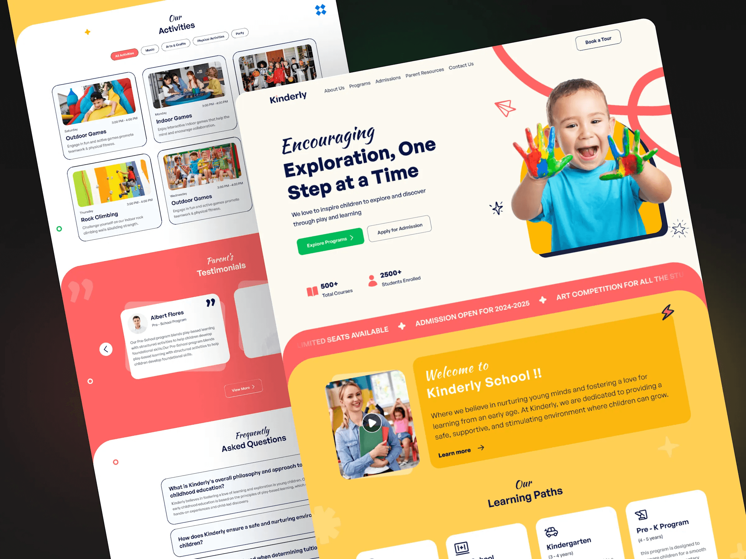 Kinderly school template pages with colourful photos of children