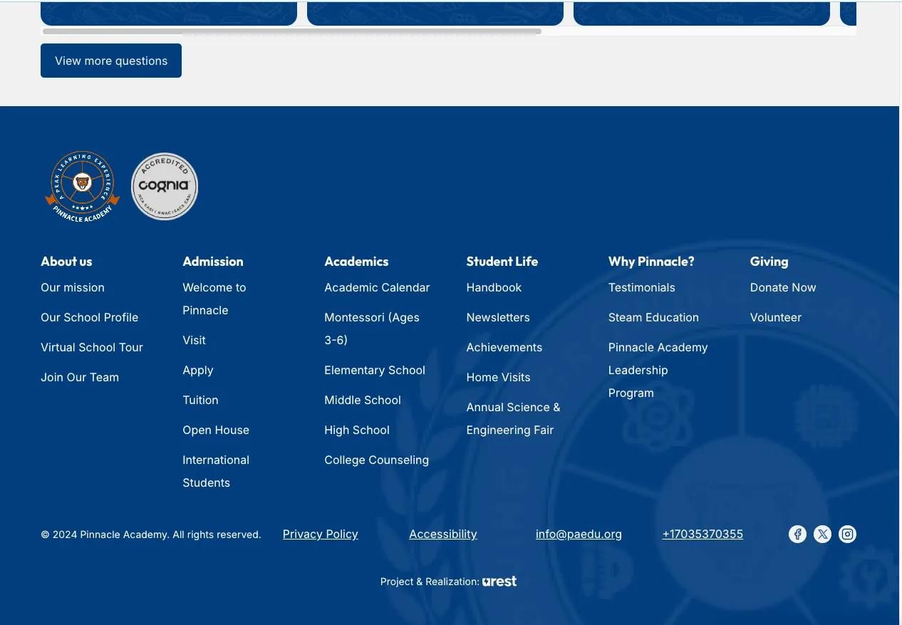 Pinnacle Academy footer