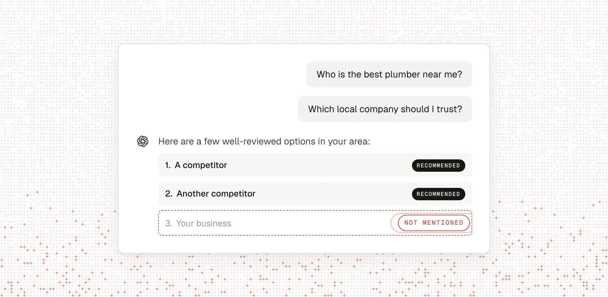 A buyer asks AI who to hire and the answer types out