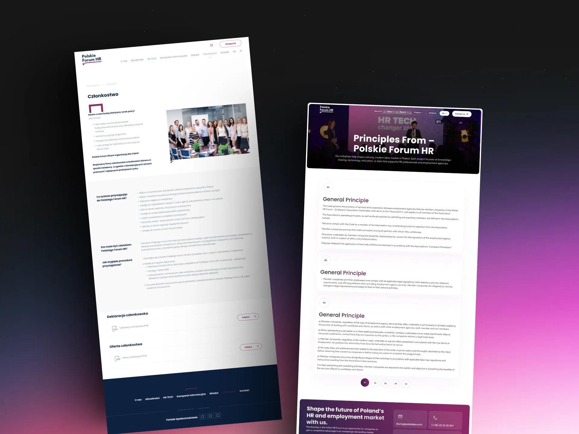 Polskie Forum HR principles page and a related page